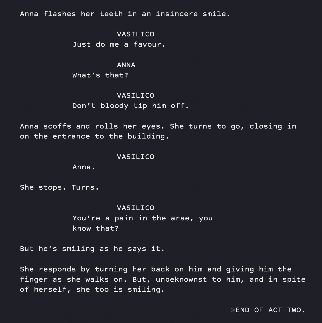 Script extract from Anna 5